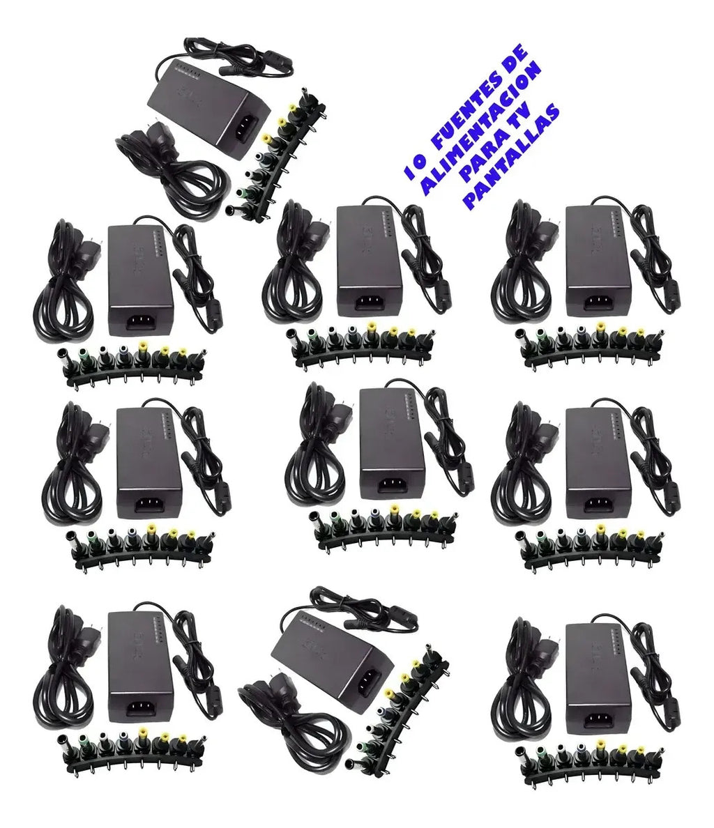 10pz Cargador Universal P/computadora Laptop Con 8 Entradas