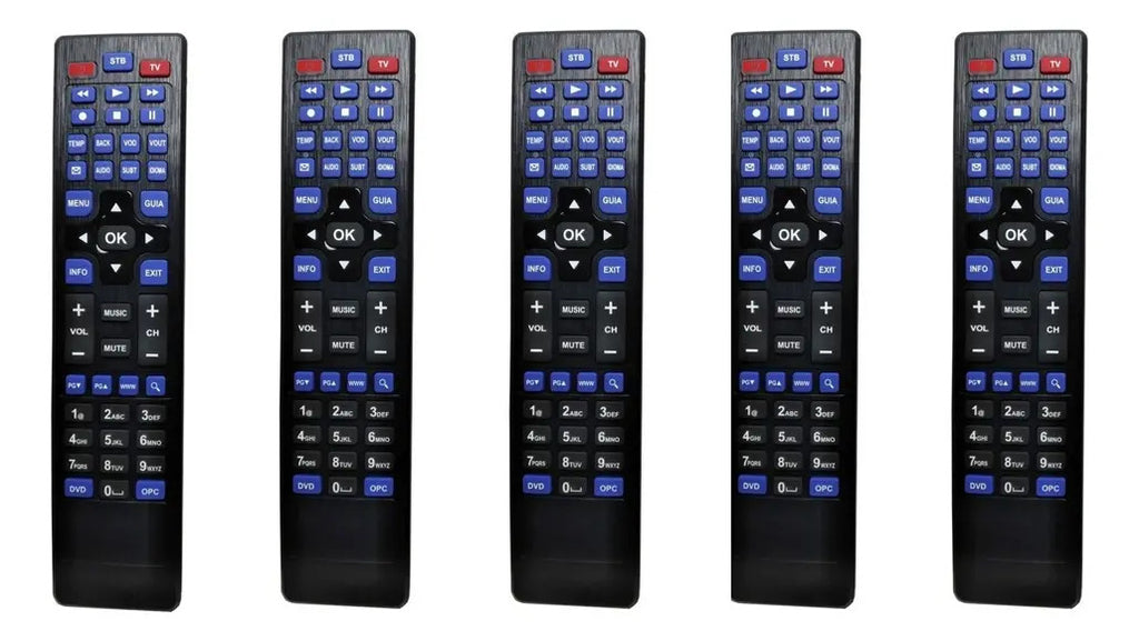 5piezas Control Remoto Universal Para Izzi +funcion Para Dvd