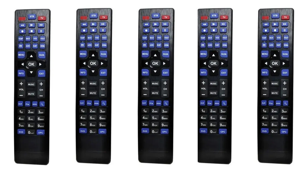 5piezas Control Remoto Universal Para Izzi +funcion Para Dvd