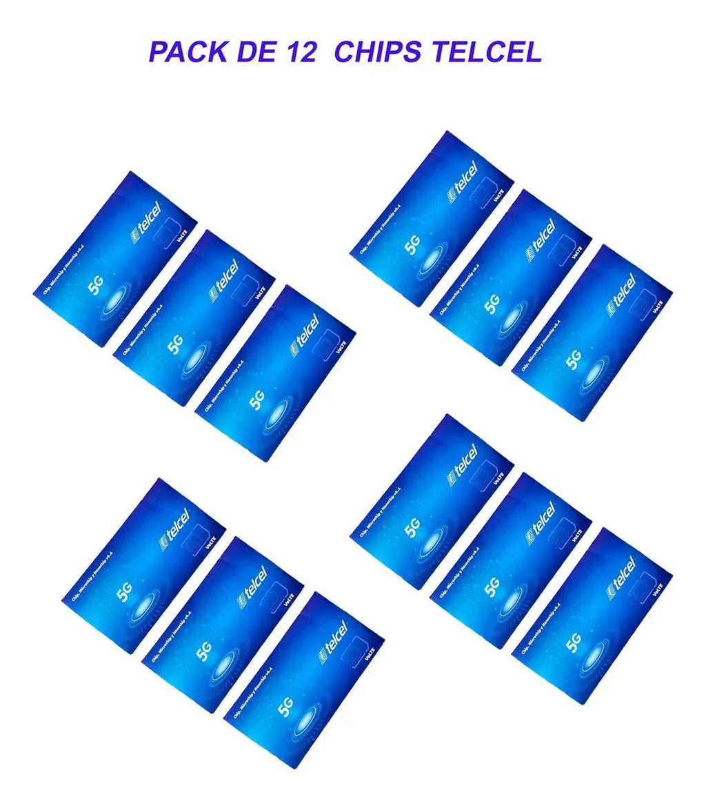 12pz- Chip Microchip Telcel 3g 4g Lte Lada 442 446 Querétaro