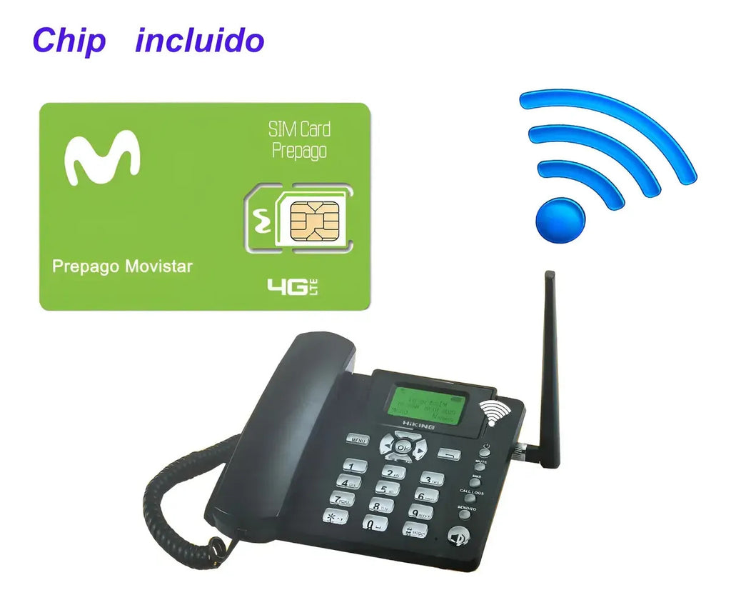 Teléfono Rural Wifi Hotspot Para8dispositivos +chip Movistar