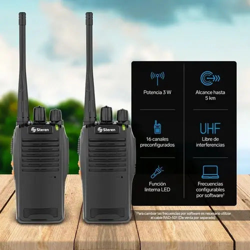 Kit 2 Radios Intercomunicadores Walkie Talkie Steren Rad-010