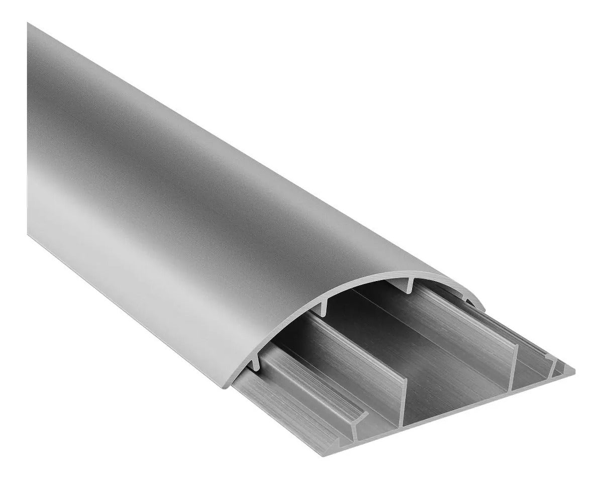 Canaleta De Aluminio Para Piso Cubre Cables Long=1mt 370-600