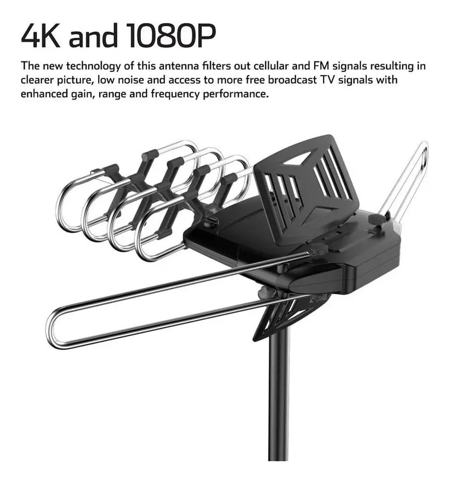 Antena Digital Hd Para Tv Exterior Giro Motorizado Tvant-100