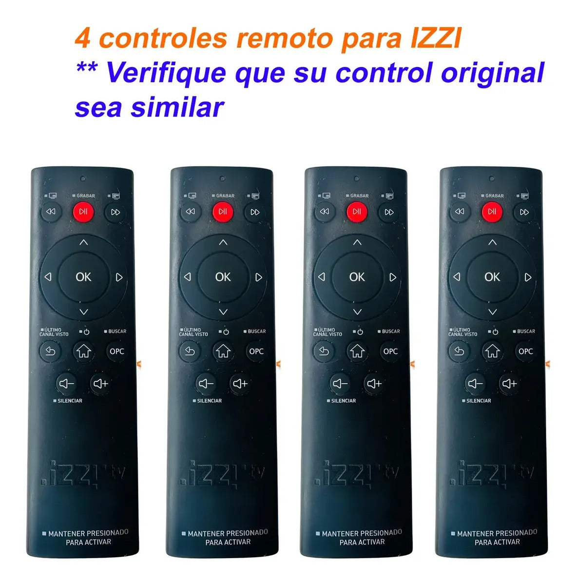 4pz Control Remoto Básico Izzi Para Tv Fácil Y Funcional