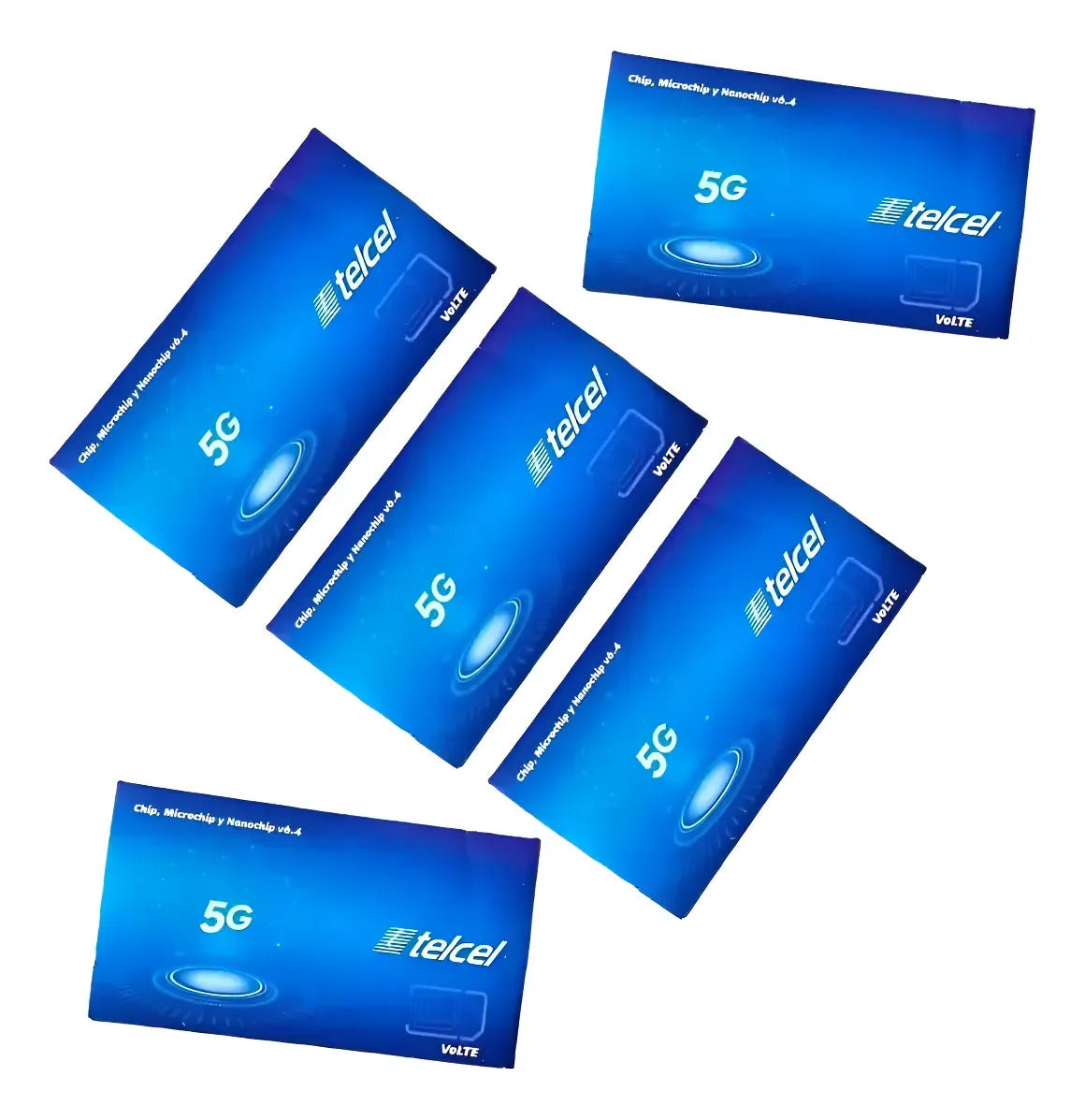 5 Chips Sim Telcel 4g Lte Prepago Lada 492 Zacatecas