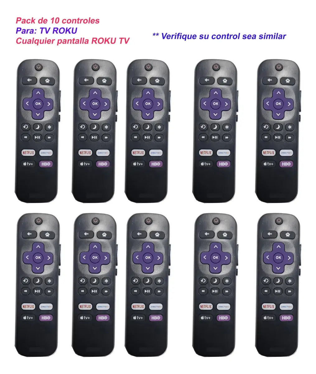 10control Remoto Para Pantalla Tv Roku No Requiere Programar
