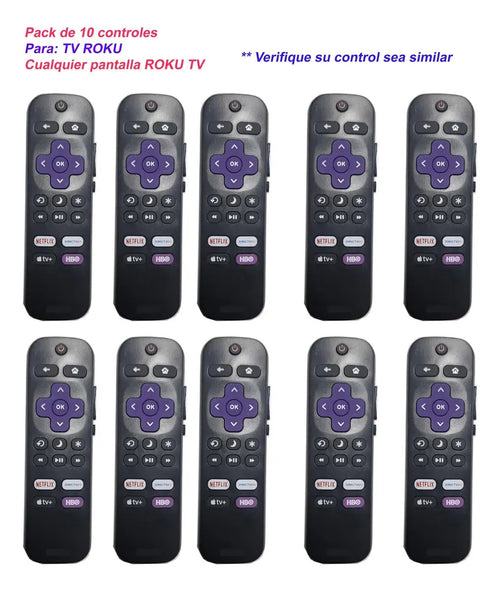 10control Remoto Para Pantalla Tv Roku No Requiere Programar
