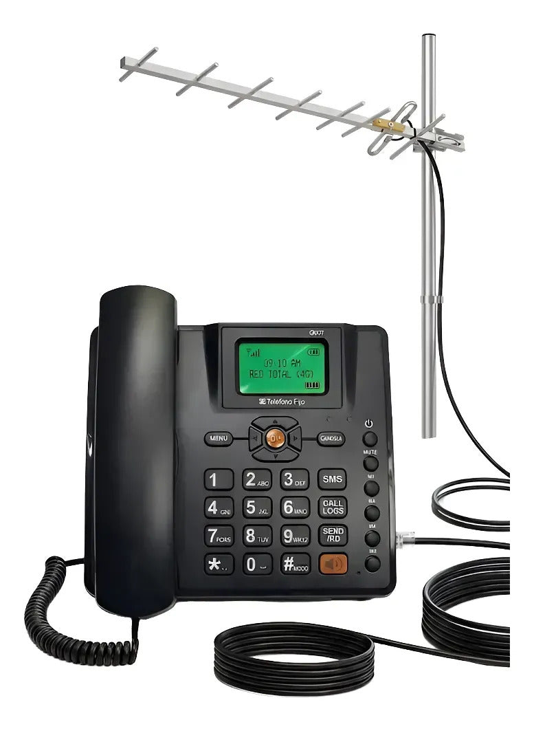 Teléfono Celular Fijo Rural Ranchos Att + Antena Aérea 10m