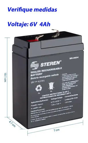 Bateria Recargable 6v Para Bascula Torrey L-pcr-40