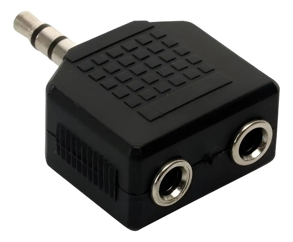 Adaptador De 2 Jacks 3.5 Mm A Plug 3.5 Mm Estereo 251-130