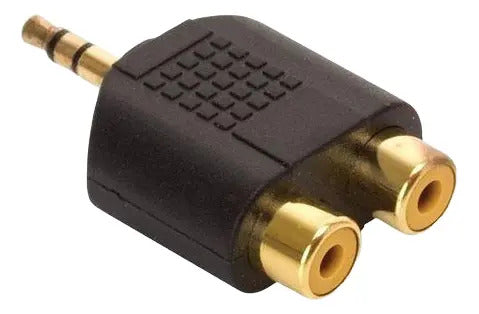 Adaptador De Plug 3.5 Mm Estereo A 2 Jacks Rca Audio 252-038