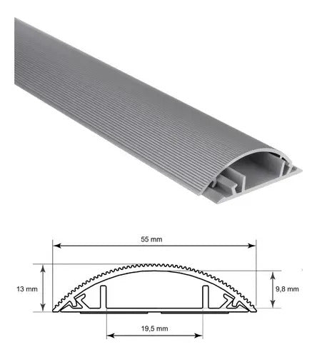 Canaleta De Aluminio Para Piso Cubre Cables Long=1mt 370-600