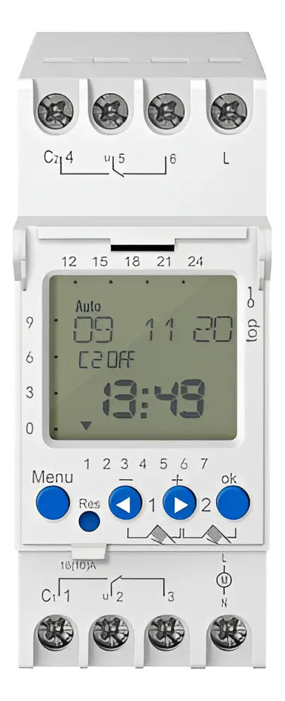 Temporizador Timer Industrial 2 Canales Para Calefaccion Luz