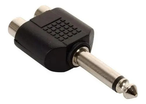 Adaptador 2 Jacks Rca Hembra A Plug 6.3mm Monoaural Steren