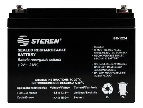 Bateria Pila Recargable 12v 24 Ah Para Planta Solar Nueva !!