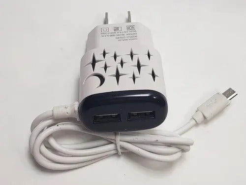 Cargador V8 Microusb De Pared 2 Puertos Usb Carga Rapida