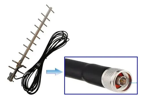 Antena Yagi Vol Ant9e20m Conector N 4g Telcel 20m Cable