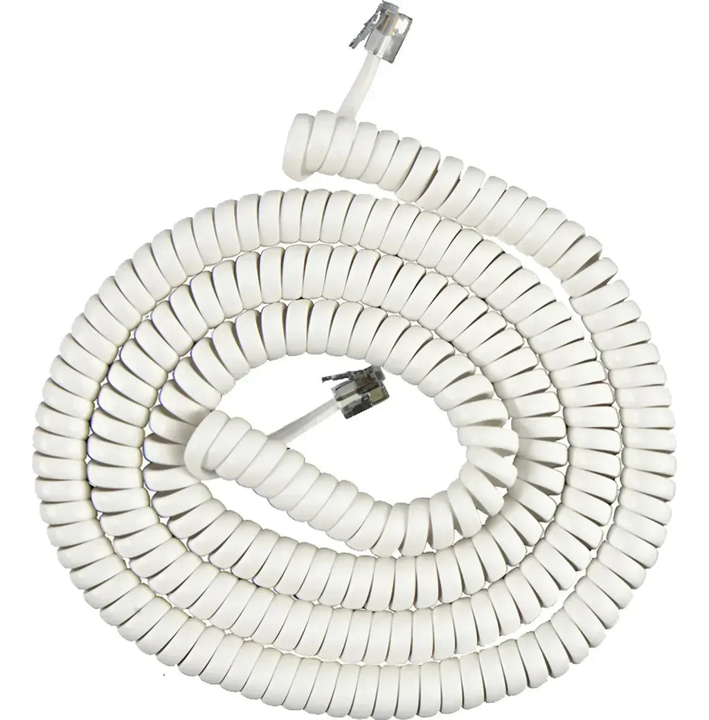 5pz Cable Telefónico Espiral De 7m Para Teléfonos De Linea