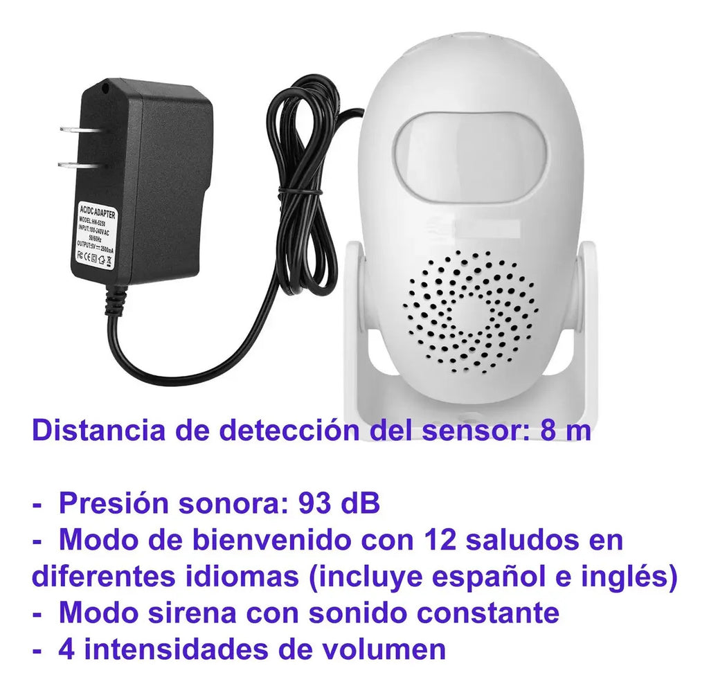 Sensor De Movimiento Alarma Para Tienda Negocio De Luz Elect