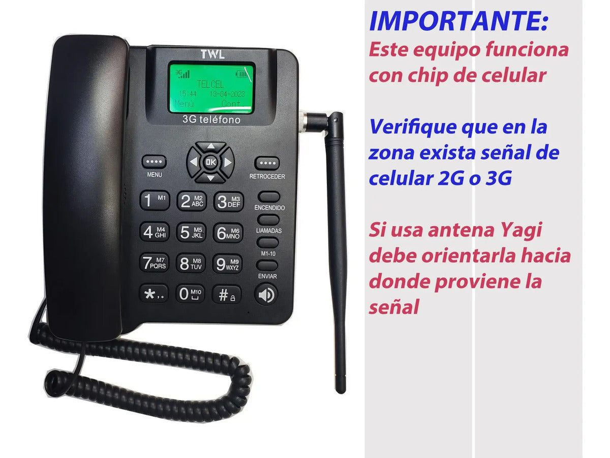 Telefono Rural 3g Para Casa Negocio Oficina +antena Aerea
