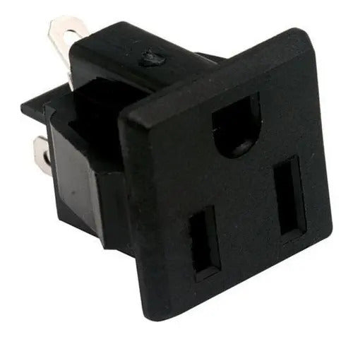 10pz- Conector Tomacorriente Para Chasis /cara Plana 905-120