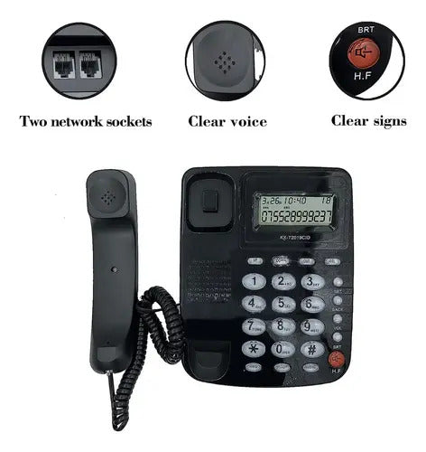 2p- Teléfono Alámbrico Fijo Casa Oficina Negocio Kxt2019cid