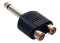 Adaptador 2 Jacks Rca Hembra A Plug 6.3mm Monoaural Steren