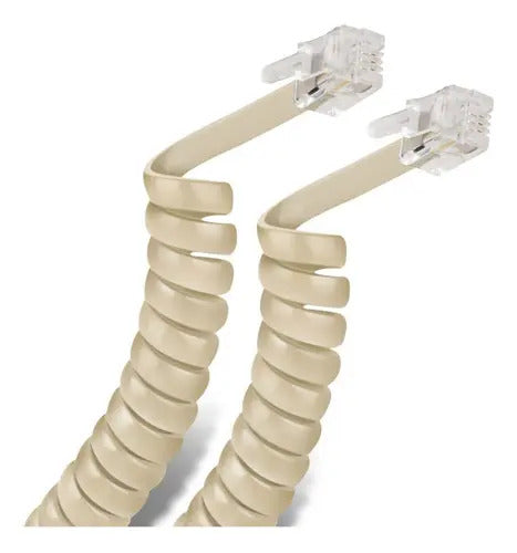 302-007 Cable Espiral Telefonico Plug A Plug, Para Auricular