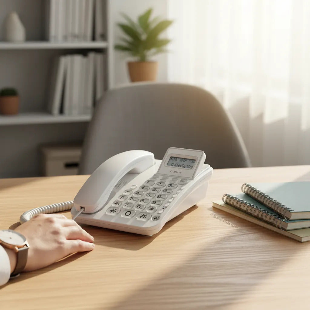 Teléfono Fijo Pantalla Lcd Manos Libres Para Casa Oficina