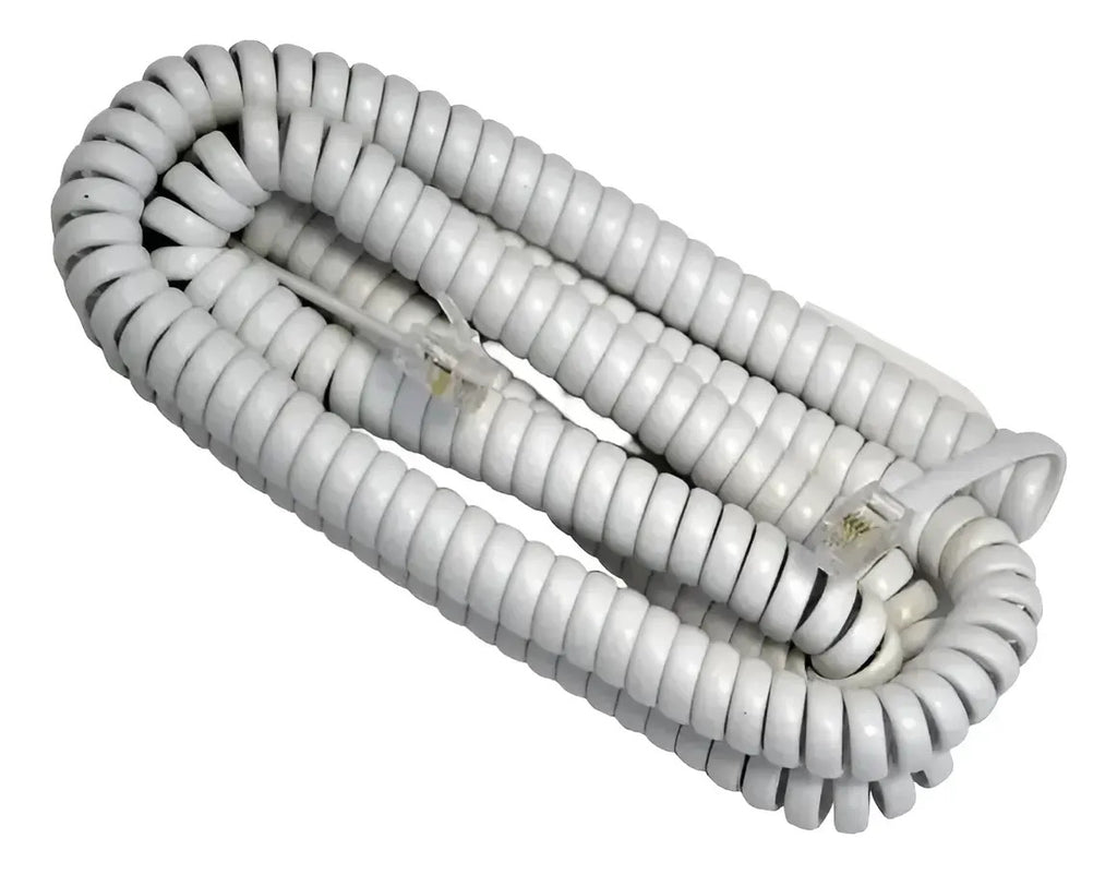 5pz Cable Telefónico Espiral De 7m Para Teléfonos De Linea
