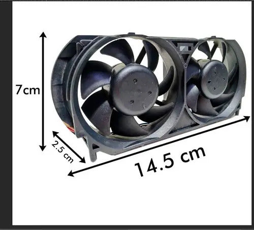 10pz-ventilador Doble De 12v Plastico 70mm P/ Pc Videojuegos