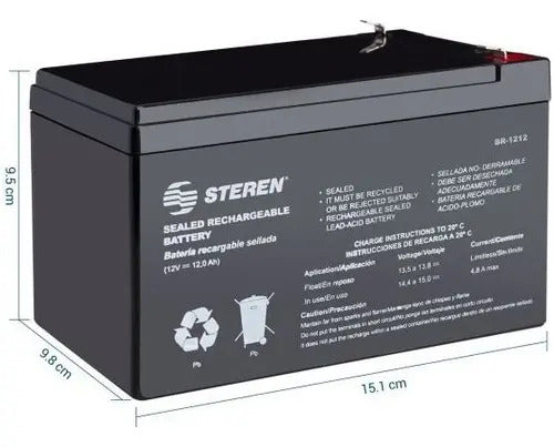 Bateria Pila Recargable 12v 12a Para Carritos Electricos Ups
