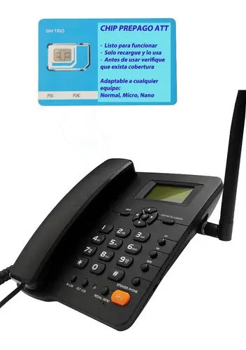 Telefono Rural 3g Remplaza A Huawei F317 Chip Att +antena10m