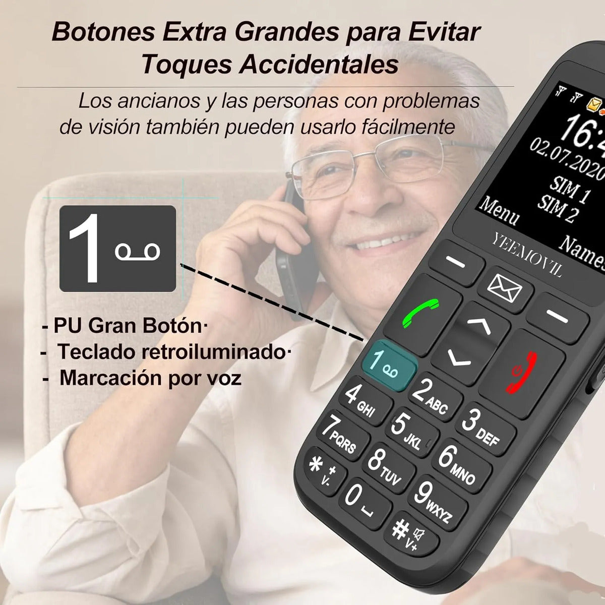 Celular 4g Adultos Mayores Con Botones Grandes Volumen Alto