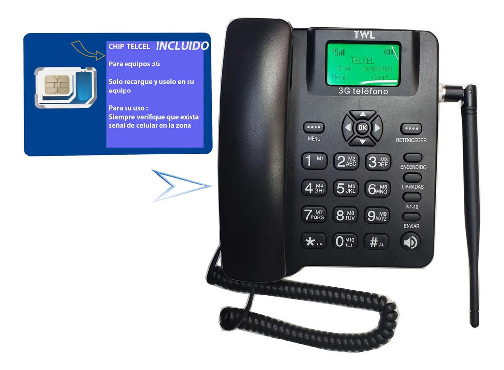 Telefono Rural 3g Para Casa Negocio Oficina +antena Aerea