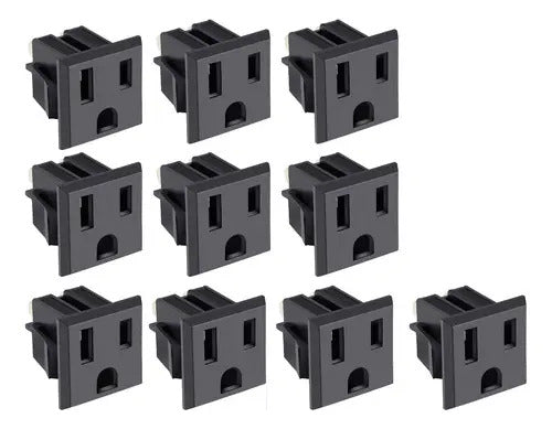 10pz- Conector Tomacorriente Para Chasis /cara Plana 905-120