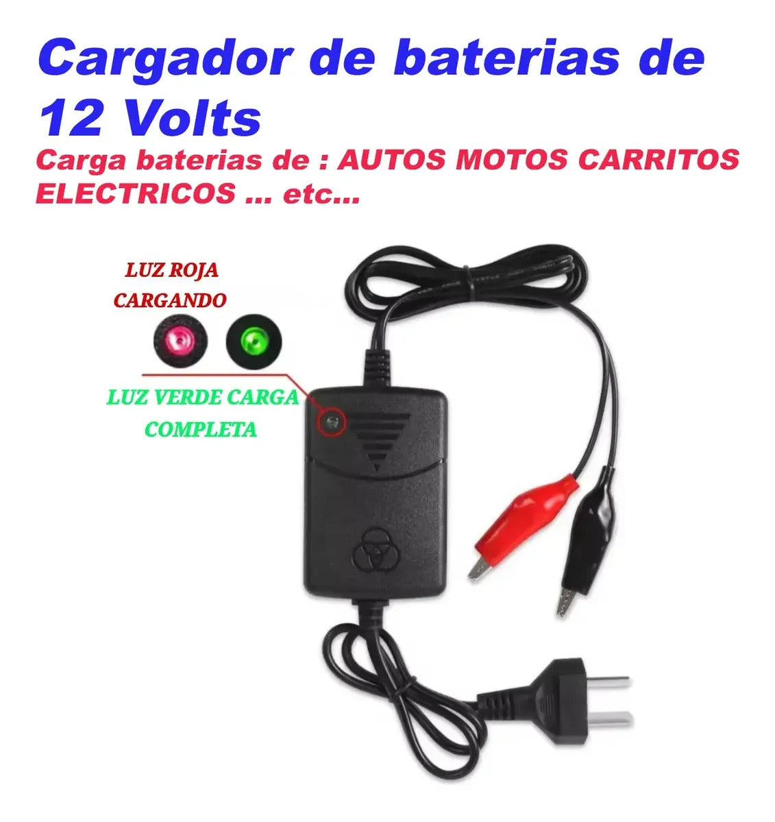 Cargador 12v 1300ma Para Batería De Carritos Electricos