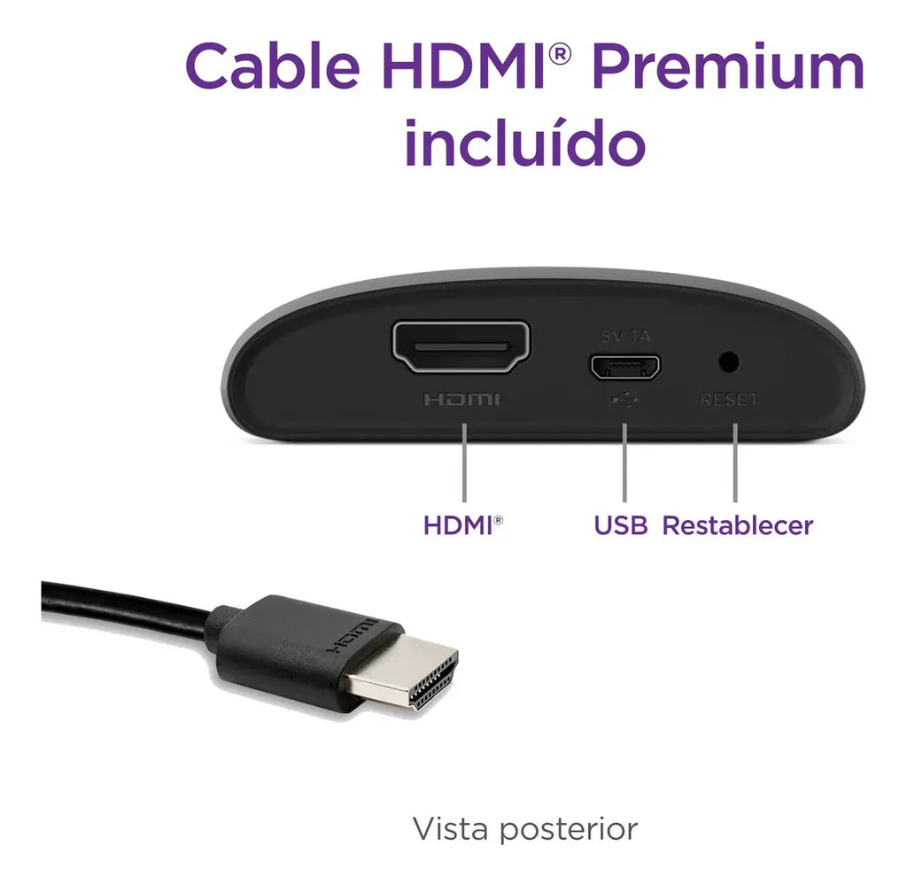 Roku Express Hd Tv Pantalla + 4 Pilas Aaa Larga Duración