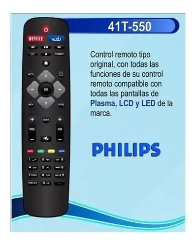 Control Remoto Para Pantalla Philips Led Smart Tv 46pfl3908