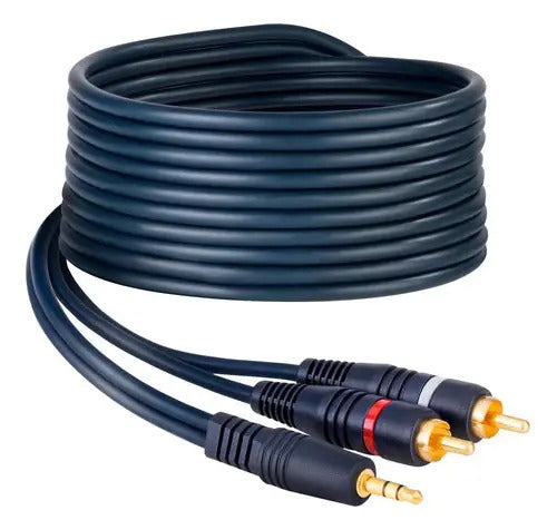 Cable Plug 3,5 Mm A 2 Plug Rca De 1,8 M Con Conectores Dorad