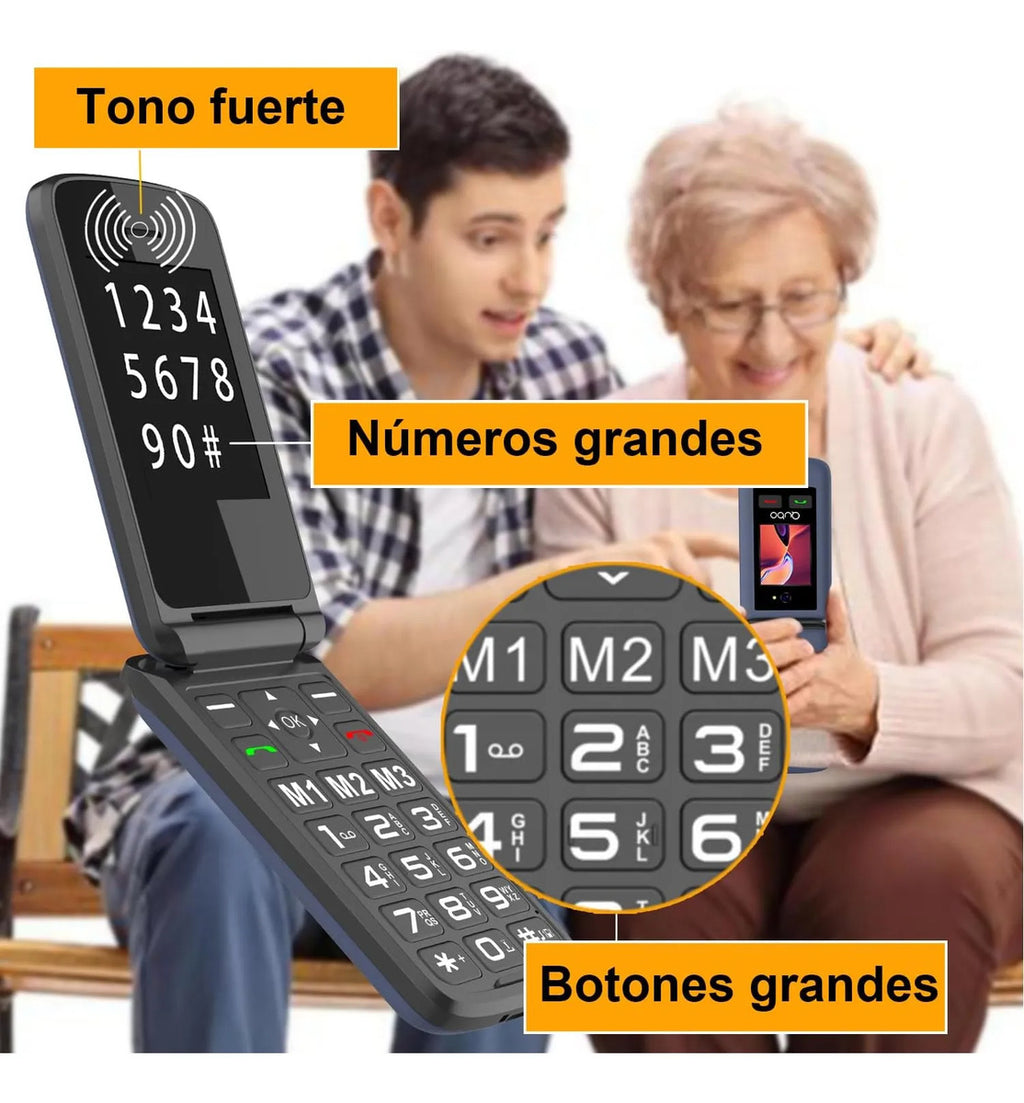 Teléfono Plegable 4g Para Adultos Mayores, Contesta Al Abrir