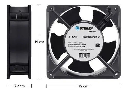 Ventilador De 6 Pulgadas, 117 Vca, 18 W, De Metal Vn6-117m