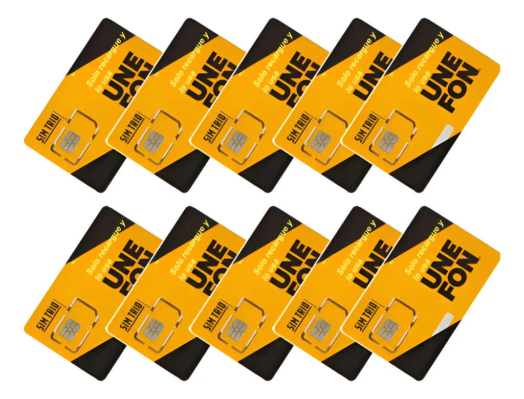 10pz Chip Unefon 3g 4g Compatible Con Cualquier Teléfono