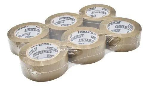6pz- Cinta Canela Para Empaque 150m X 48mm