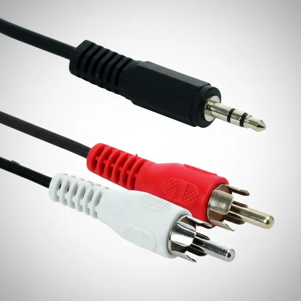 Cable Adaptador 2 Plugs Rca A Plug 3.5 Mm Estereo De 15cms