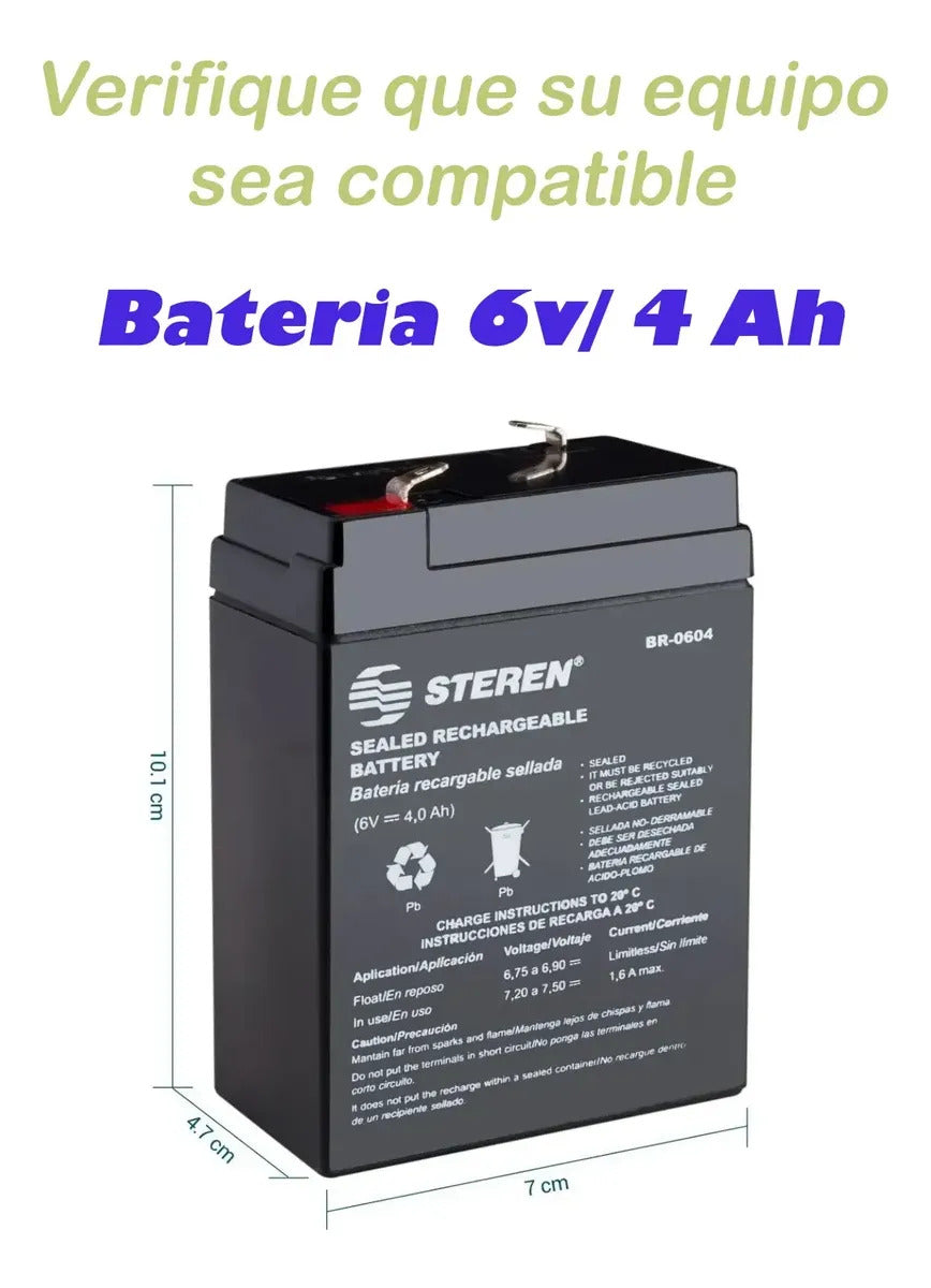 Bateria Recargable 6v 4ah Para Bascula Metrology + Cargador