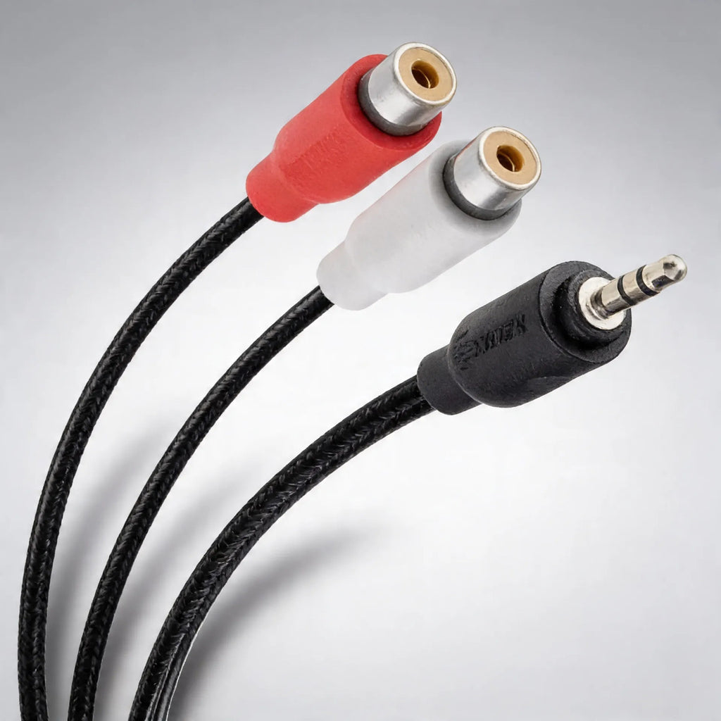 Cable Adaptador Aux Y Rca De 2 Rca Hembras A 1 Aux Macho Ste