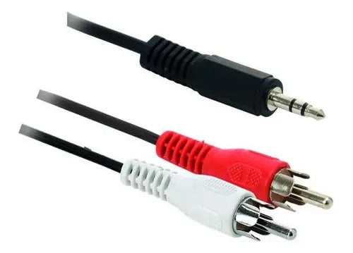Cable Adaptador 2 Plugs Rca A Plug 3.5 Mm Estereo De 15cms