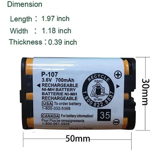 5pz--batería Para Teléfono Panasonic Hhr-p107 Kx-3031